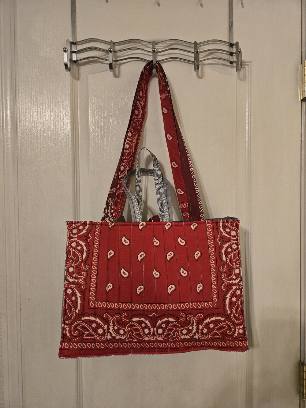 Red Bandana Print Tote Bag - Women